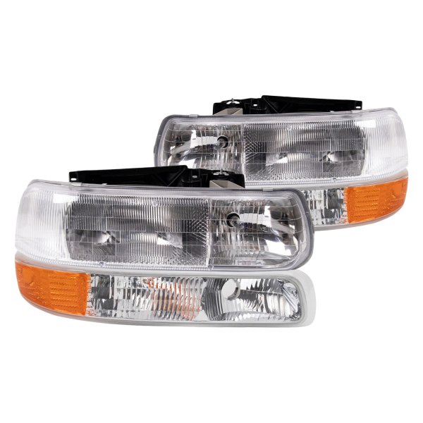 DIY Solutions® - Driver Side Chrome Factory Style Headlights with Turn Signal/Parking Lights