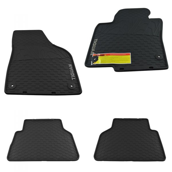 DIY Solutions® - 1st & 2nd Row Black Rubber Floor Mat Set