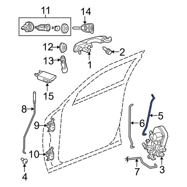 Door Lock Operating Rod