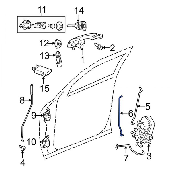 Door Lock Operating Rod