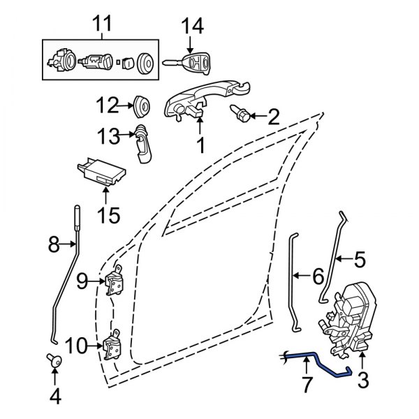 Door Lock Operating Rod