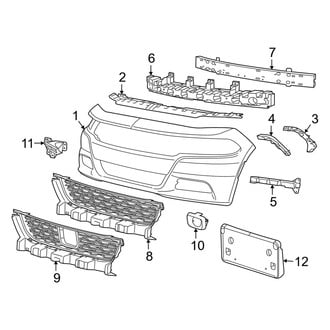 Dodge OE - Front Bumper & Grille - Bumper & Components (With Crossbar Grille), (Pursuit / R/T / R/T 392 / SXT / SXT Plus)