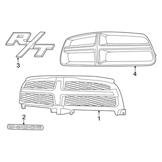 Dodge OE - Front Bumper & Grille - Grille & Components (Pursuit / R/T / SE / SXT / SXT Plus)