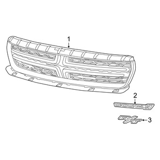 Dodge OE - Front Bumper & Grille - Grille & Components (With Crossbar Grille), (Pursuit / R/T / R/T Road & Track / SE / SXT)