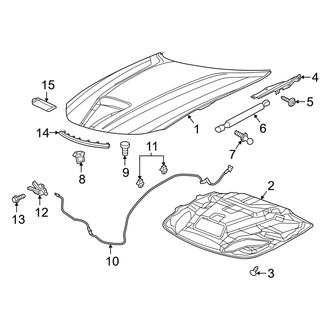 Dodge OE - Hood & Components (W/O Air Vents, With Scoop)