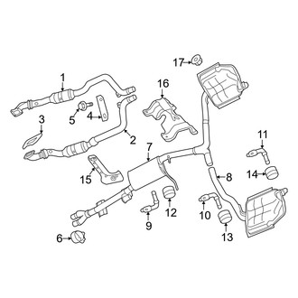 Dodge OE - Exhaust System - Exhaust Components (W/O X-Pipe), (AWD)