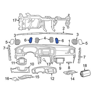 Dodge OE - Center Left Instrument Panel Bezel
