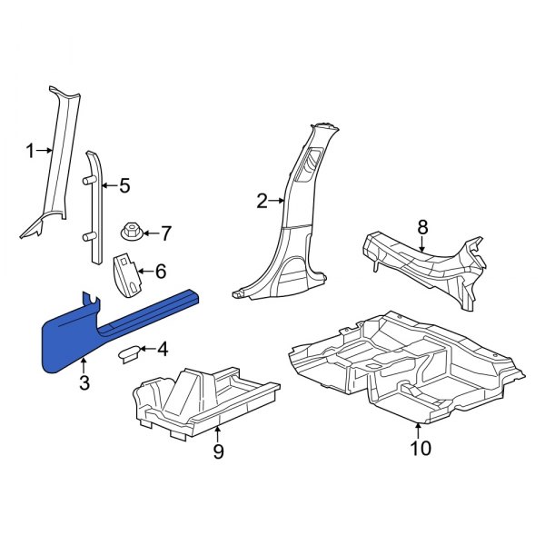 Dodge OE 1KL43DX9AF Left Kick Panel Trim