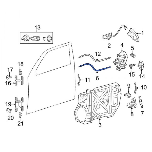 Dodge OE 68359599AD Front Door Latch Cable