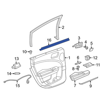 Dodge OE - Rear Left Inner Door Window Belt Weatherstrip