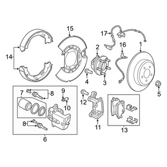 Dodge OE - Rear Suspension - Brake Components (W/O Brembo Brakes)