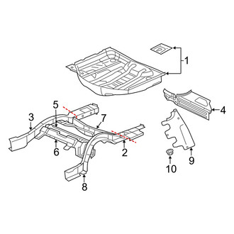 Dodge OE - Rear Body & Floor - Floor & Rails
