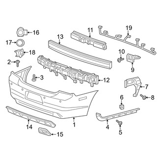 Dodge OE - Rear Bumper - Bumper & Components (Pursuit / R/T / SE / SXT / SXT Plus)