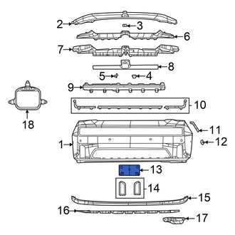 Dodge OE - Front License Plate Bracket
