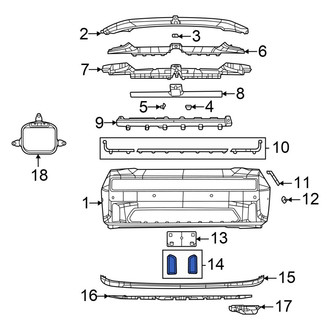 Dodge OE - Front Fog Light Trim