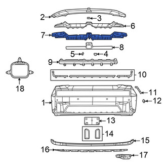 Dodge OE - Front Bumper Cover Support Rail