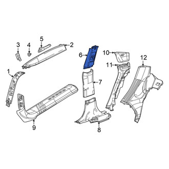 Dodge OE - Right Upper Door Pillar Post Trim Set