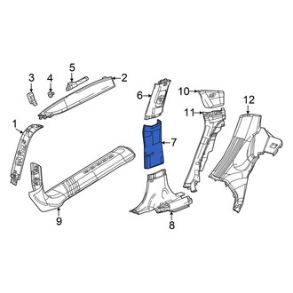 Dodge OE - Left Center Door Pillar Post Trim Set