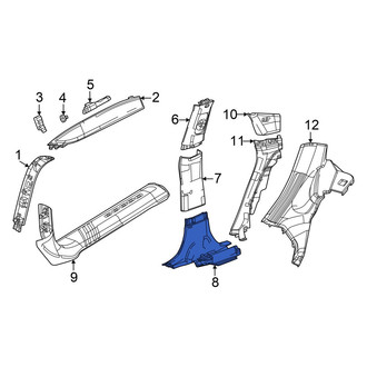 Dodge OE - Left Lower Door Pillar Post Trim Set