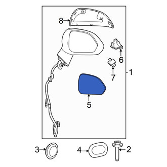 Dodge OE - Front Right Door Mirror Glass