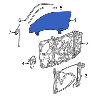 Dodge OE - Front Right Door Glass