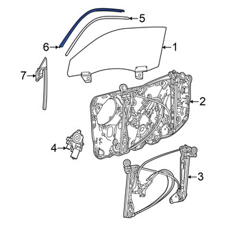Dodge OE - Left Door Glass Seal