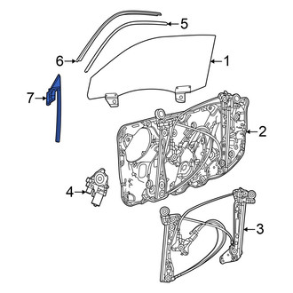 Dodge OE - Front Left Window Regulator Rail