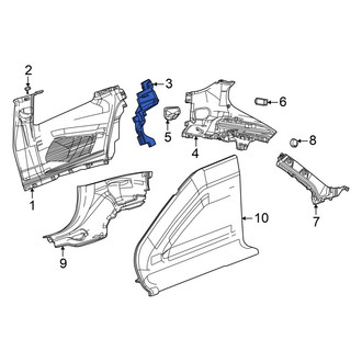 Dodge OE - Left Quarter Panel Trim Panel Bracket