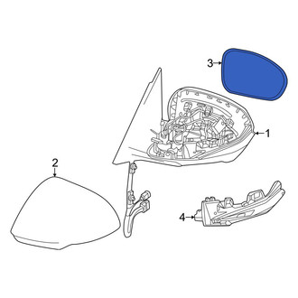 Dodge OE - Front Left Door Mirror Glass