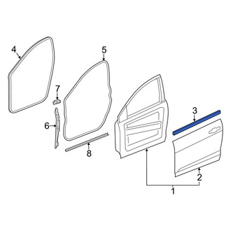 Dodge OE - Front Left Outer Door Window Belt Weatherstrip