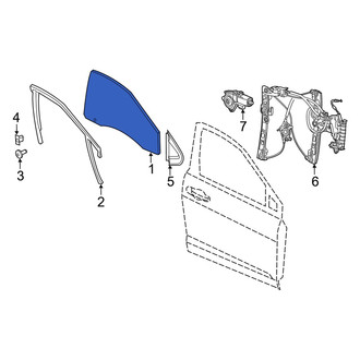 Dodge OE - Front Right Door Glass