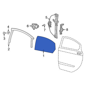Dodge OE - Rear Left Door Glass