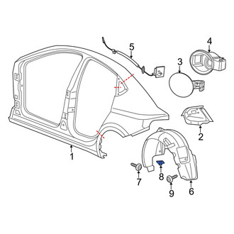 Dodge OE - Quarter Panel Splash Shield Nut