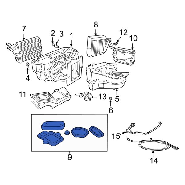 Dodge OE 5015289AC HVAC Heater Core Seal Kit
