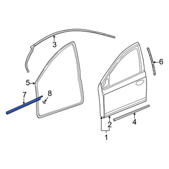 Dodge OE - Front Left Door Window Belt Weatherstrip