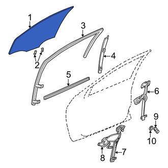 Dodge OE - Rear Left Door Glass