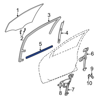 Dodge OE - Front Left Door Window Belt Weatherstrip