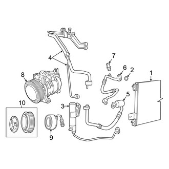 Dodge OE - Air Conditioner & Heater - Condenser, Compressor & Lines (W/O Dehydrator Attached to Condenser)