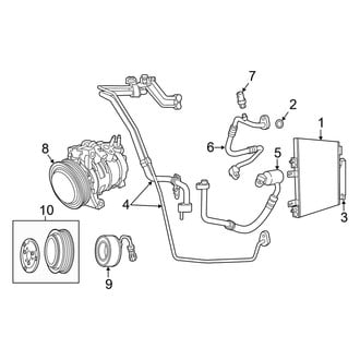 Dodge OE - Air Conditioner & Heater - Condenser, Compressor & Lines (With Dehydrator Attached to Condenser)