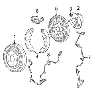 Dodge OE - Rear Suspension - Brake Components (Drum Brakes), (Rear Drum Brakes)