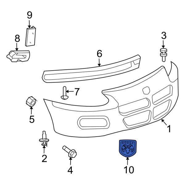 Dodge OE 4805253AA Front Bumper Cover Emblem