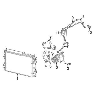 Dodge OE - Air Conditioner & Heater - Condenser, Compressor & Lines (Sedan 2.4L J / X Engine VIN Character)