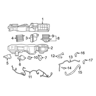 Dodge OE - Air Conditioner & Heater - Evaporator & Heater Components (Sedan X Engine VIN Character)