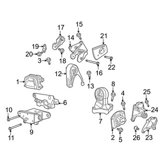 Dodge OE - Engine / Transaxle - Engine & Transmission Mounting (Sedan X Engine VIN Character)