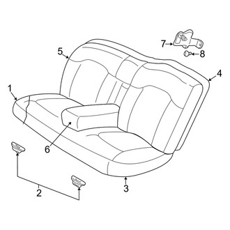Dodge OE - Seats & Tracks - Rear Seat Components (With Center Armrest), (Sedan)