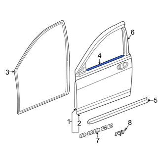 Dodge OE - Front Left Door Window Belt Weatherstrip