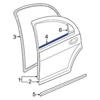 Dodge OE - Rear Left Door Window Belt Weatherstrip