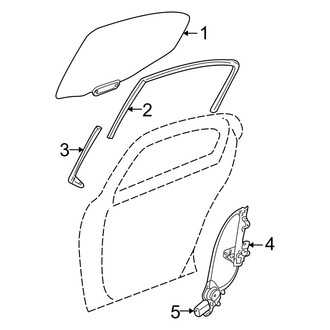 Dodge OE - Rear Door - Glass & Hardware (Sedan)