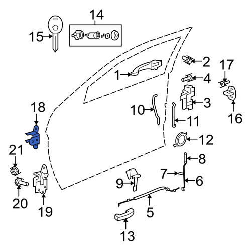 Replacement Door Hinges Front or Rear Driver Left Side