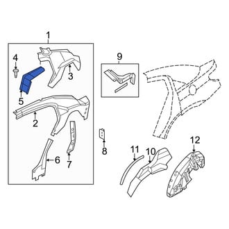 Dodge OE - Right Inner Quarter Panel Reinforcement